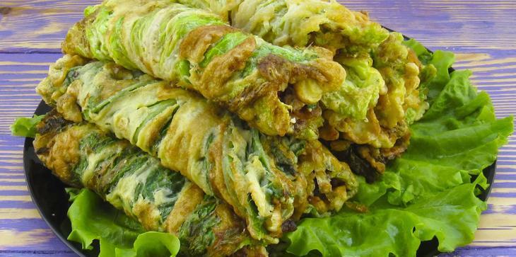 Рулетики из жареной пекинской капусты! Нечто! Рулетики из жареной пекинской капусты! Нечто!