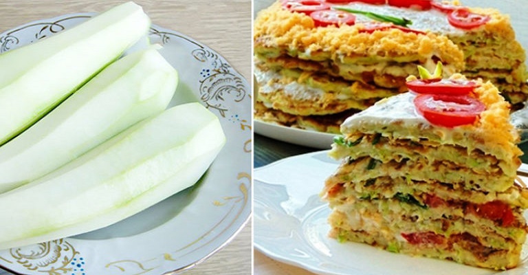 Купила на рынке кабачки, помидоры и сыр… Такого вкусного закусочного торта я еще не ела!