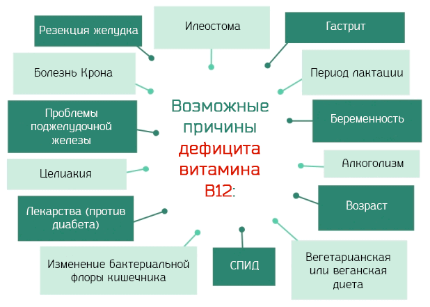 Опасные последствия дефицита витамина В12: симптомы и болезни.
