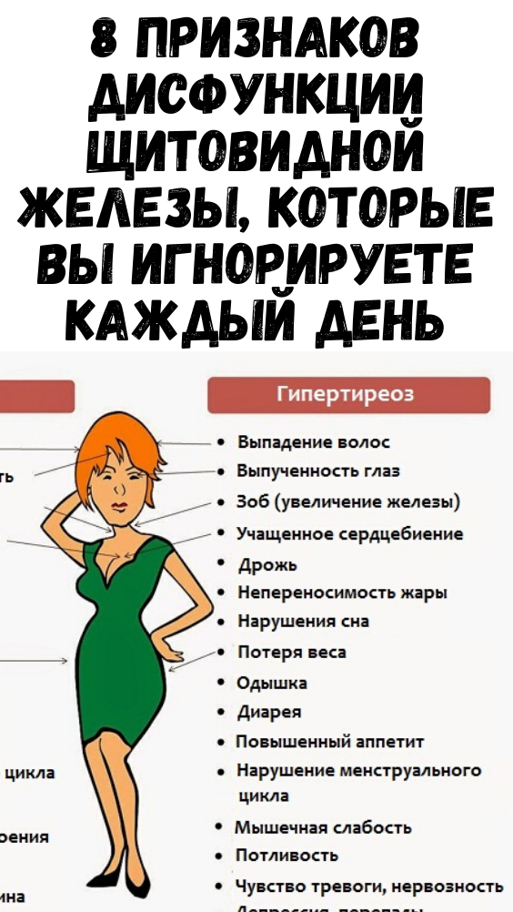 8 признаков дисфункции щитовидной железы, которые Вы игнорируете каждый день